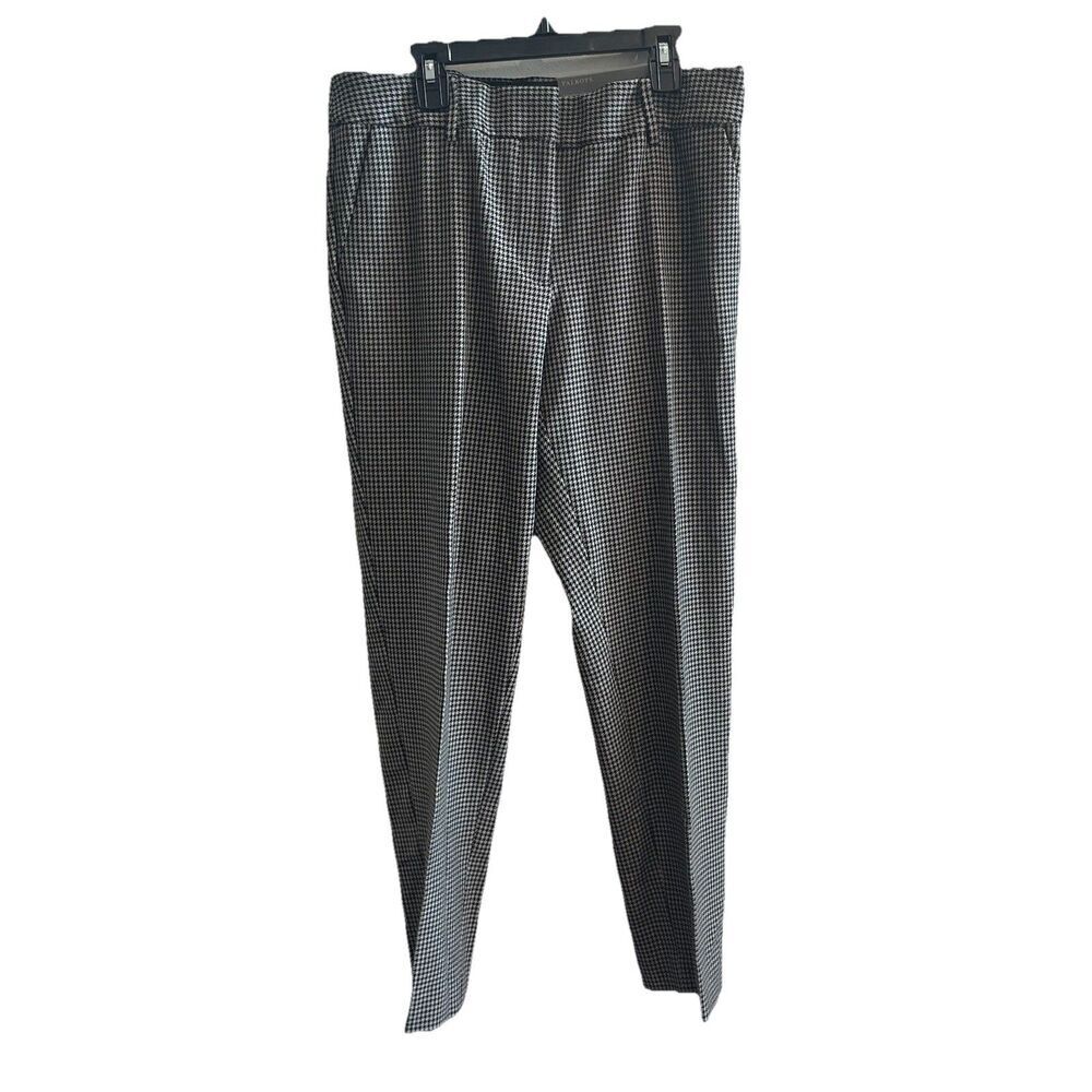 Talbots Black Houndstooth Stretch Flat Knit Dress Pants 6 Hampshire Ankle NWT